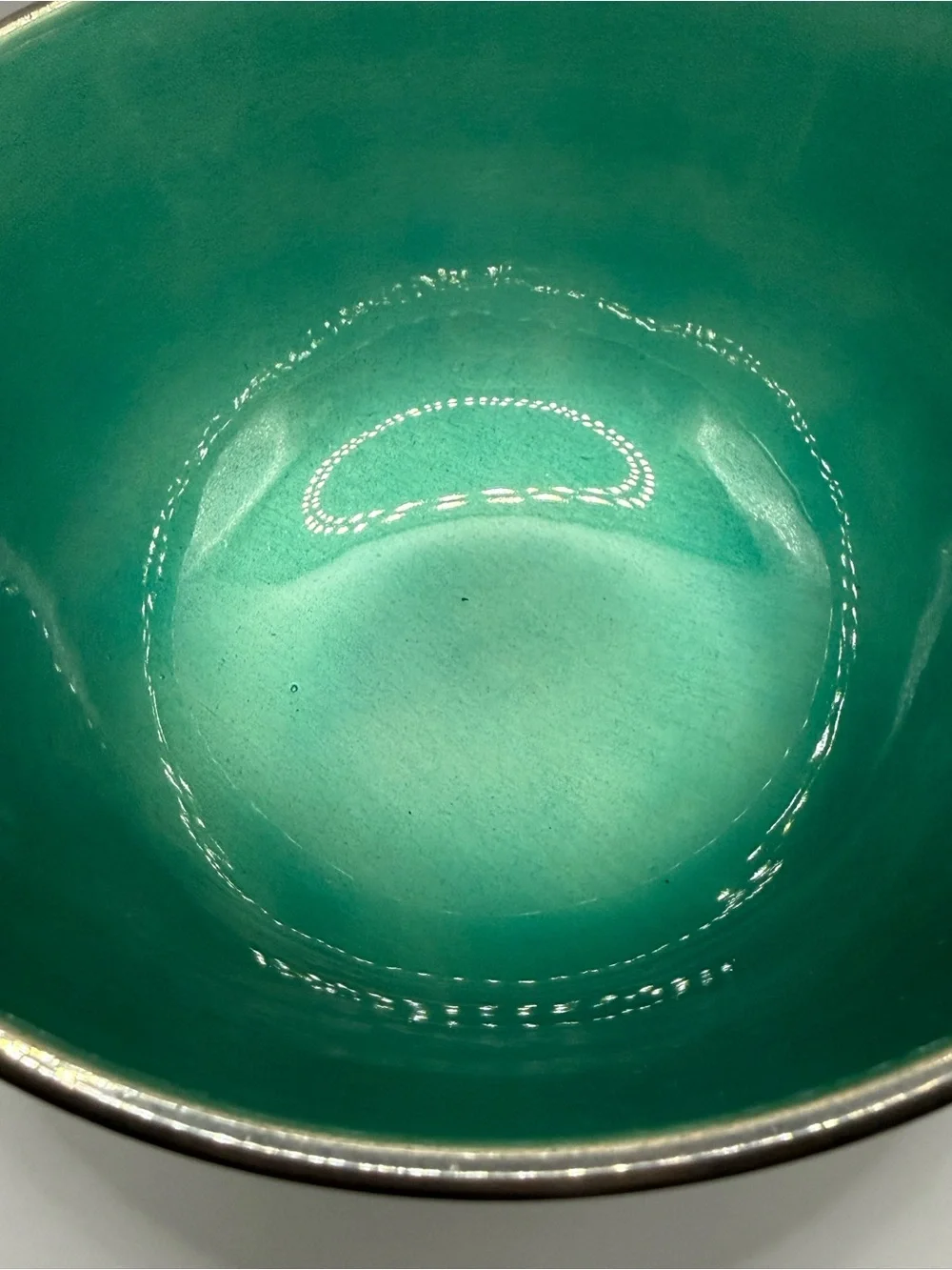 Vintage Towle Silver-Plated green enamel lined footed decorative bowl